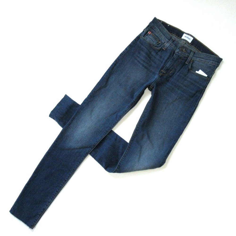 NWT HUDSON Natalie Super Skinny in Crystal Wand Raw Hem Stretch Ankle Jeans 25